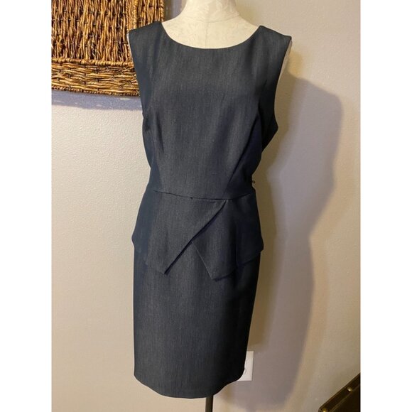 Connected Dress Gray Black Peplum 14P 14 P Washable Career Church - Picture 5 of 6